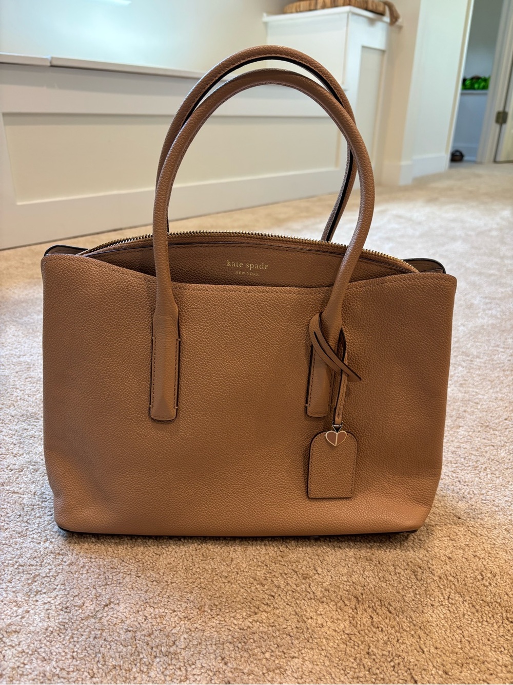 kate spade tan pebble leather satchel